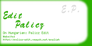 edit palicz business card